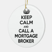 Blijf kalm en bel een hypotheekmakelaar keramisch ornament (Links)