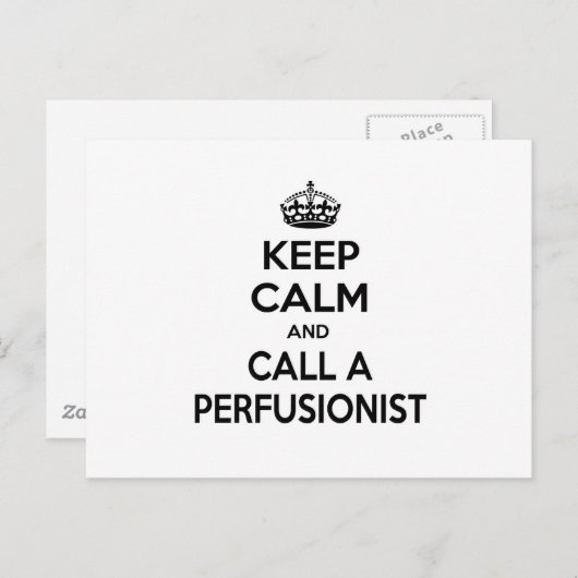 Blijf kalm en bel een Perfusionist Briefkaart (Voorkant / Achterkant)