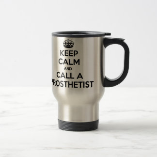 Blijf kalm en bel een prothesist reisbeker