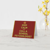 Blijf kalm en bel een School Psycholoog Opmerking  Kaart (Gele Bloem)