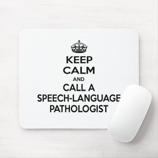 Blijf kalm en bel een spraaktaal patholoog muismat (Met muis)