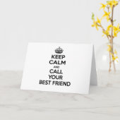 Blijf kalm en bel je beste vriend kaart (Gele Bloem)