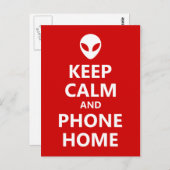 Blijf kalm en bel naar huis briefkaart (Voorkant / Achterkant)
