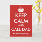 Blijf kalm en bel papa | Willekeurige kleur Vaderd Kaart (Gele Bloem)
