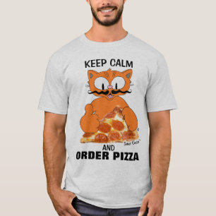 Blijf Kalm en Bestel Pizza Senor Gato™ Grappig T-shirt