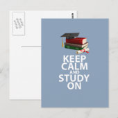 Blijf kalm en bestudeer originele Motivatie afdruk Briefkaart (Voorkant / Achterkant)