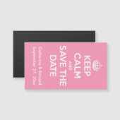 Blijf kalm en bewaar de datum Happy Pink and White (Voorkant / Achterkant)