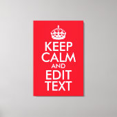 Blijf kalm en bewerk tekst canvas afdruk (Voorkant)