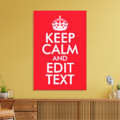 Blijf kalm en bewerk tekst canvas afdruk (Insitu (Woonkamer))