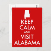 Blijf kalm en bezoek Alabama Briefkaart (Voorkant / Achterkant)