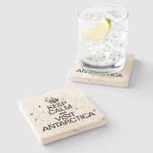 BLIJF KALM EN BEZOEK ANTARCTICA STENEN ONDERZETTER (Zijkant)