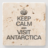 BLIJF KALM EN BEZOEK ANTARCTICA STENEN ONDERZETTER (Voorkant)