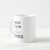 Blijf kalm en bezoek de Azoren Koffiemok (Voorkant links)