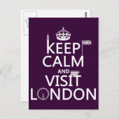 Blijf kalm en bezoek Londen Briefkaart (Voorkant / Achterkant)