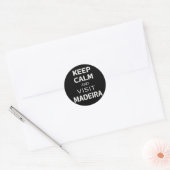 Blijf kalm en bezoek Madeira Ronde Sticker (Envelop)