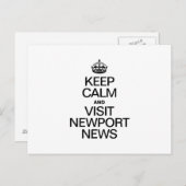 BLIJF KALM EN BEZOEK NEWPORT NIEUWS BRIEFKAART (Voorkant / Achterkant)
