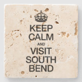 BLIJF KALM EN BEZOEK SOUTH BEND STENEN ONDERZETTER (Voorkant)