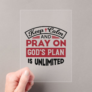 Blijf kalm en bid dat Gods plan onbeperkt is Acryl Uitnodigingen