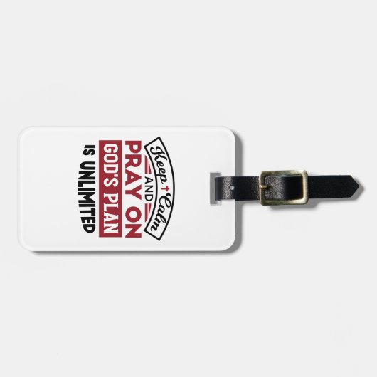 Blijf kalm en bid dat Gods plan onbeperkt is Bagagelabel (Voorkant horizontaal)