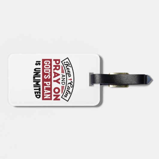 Blijf kalm en bid dat Gods plan onbeperkt is Bagagelabel (Achterkant horizontaal)