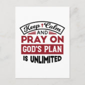 Blijf kalm en bid dat Gods plan onbeperkt is Briefkaart (Voorkant)