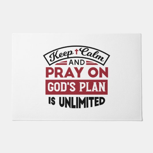 Blijf kalm en bid dat Gods plan onbeperkt is Deurmat (Voorkant)