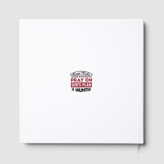 Blijf kalm en bid dat Gods plan onbeperkt is Gastenboek (Achterkant)