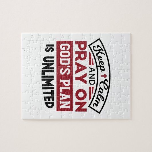 Blijf kalm en bid dat Gods plan onbeperkt is Legpuzzel (Horizontaal)