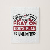 Blijf kalm en bid dat Gods plan onbeperkt is Legpuzzel (Verticaal)