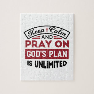 Blijf kalm en bid dat Gods plan onbeperkt is Legpuzzel