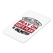 Blijf kalm en bid dat Gods plan onbeperkt is Magneet (Linkerzijde)