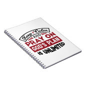 Blijf kalm en bid dat Gods plan onbeperkt is Notitieboek (Rechterzijde)