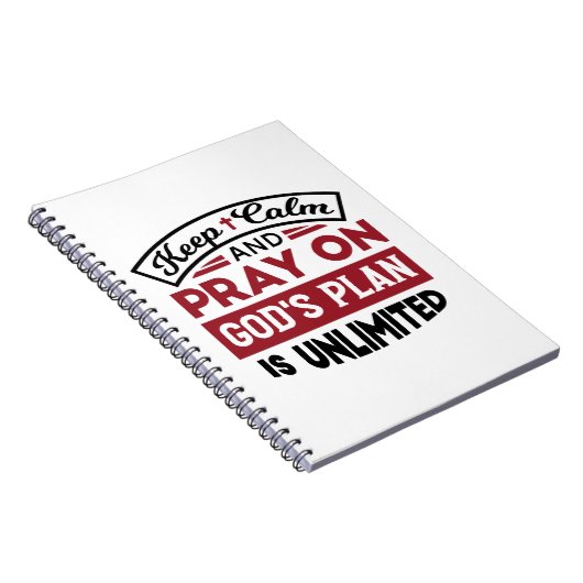 Blijf kalm en bid dat Gods plan onbeperkt is Notitieboek (Rechterzijde)