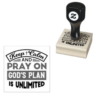 Blijf kalm en bid dat Gods plan onbeperkt is Rubberstempel