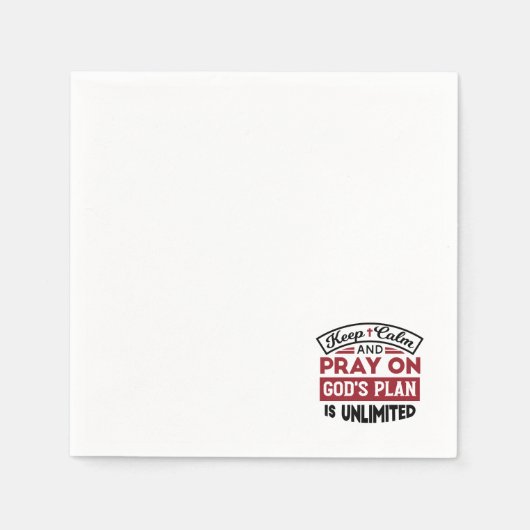 Blijf kalm en bid dat Gods plan onbeperkt is Servet (Voorkant)
