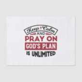 Blijf kalm en bid dat Gods plan onbeperkt is Tissuepapier (Voorkant)