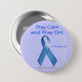 Blijf kalm en bid verder! ronde button 7,6 cm (Voorkant /achterkant)
