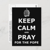 Blijf kalm en bid voor de paus briefkaart (Voorkant / Achterkant)