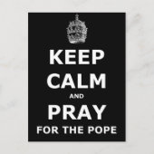 Blijf kalm en bid voor de paus briefkaart (Voorkant)