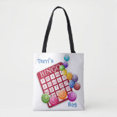 Blijf kalm en bingo op *gepersonaliseerd* tote bag (Voorkant)