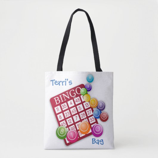 Blijf kalm en bingo op *gepersonaliseerd* tote bag (Voorkant)