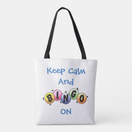 Blijf kalm en bingo op *personaliseer het* tote bag
