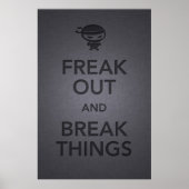 blijf kalm en blijf boze ninja . poster (Voorkant)