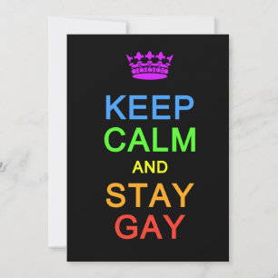 Blijf kalm en blijf gay uitnodiging / kaart, aanpa