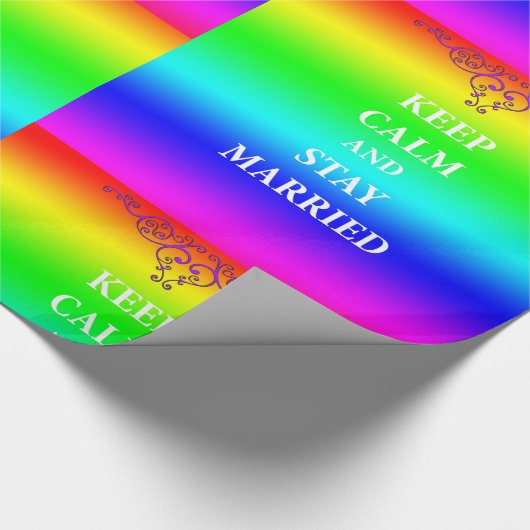 Blijf kalm en blijf getrouwd Glossy Wrapping Cadeaupapier (Hoek)