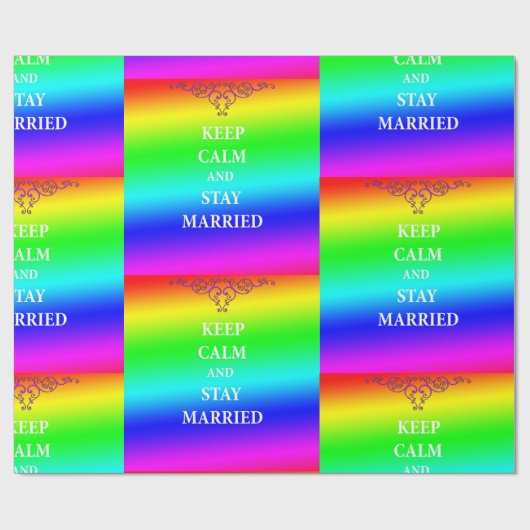 Blijf kalm en blijf getrouwd Glossy Wrapping Cadeaupapier (Vlak)