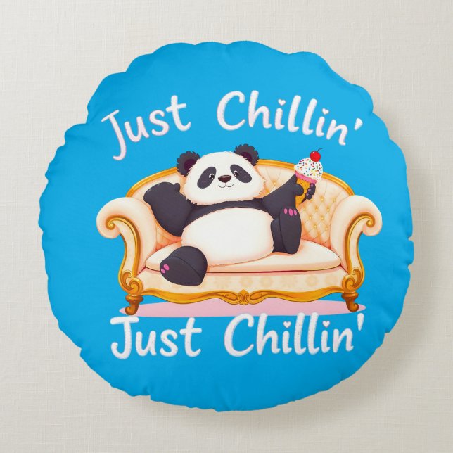 Blijf kalm en blijf gewoon chillen met ijs rond kussen (Voorkant)