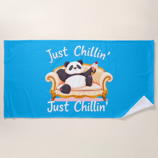 Blijf kalm en blijf gewoon chillen met ijs strandlaken (Voorkant)