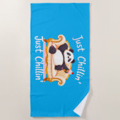 Blijf kalm en blijf gewoon chillen met ijs strandlaken (Voorkant)