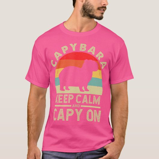 Blijf kalm en blijf op Capybara T-shirt (Voorkant)
